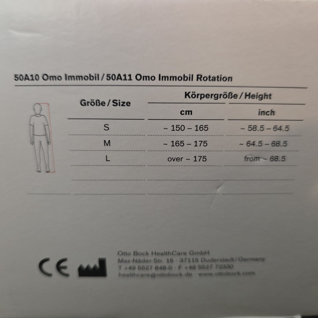 VGC OttoBock 50A10 Omo Immobil Shoulder Brace Orthosis Abduction L Universal R/L