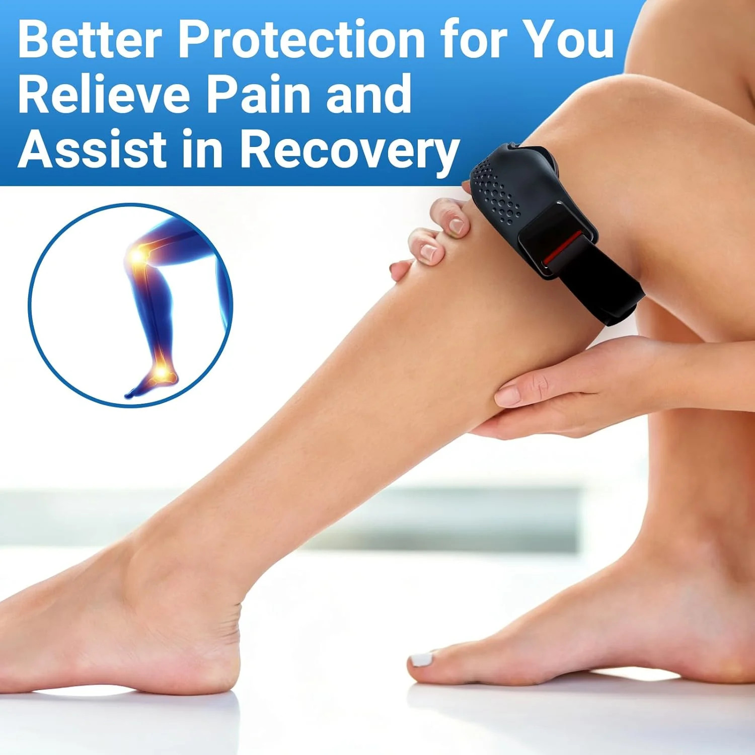 Hivexagon Patella Support Knee Strap, Silicone Patella Stabilizing Knee Pad Adju
