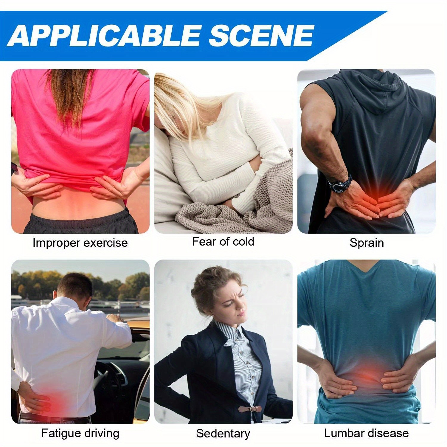 Magnetic Self-Heating Adjustable Lumbar Support Belt-Waist Back Lower Back Wrap