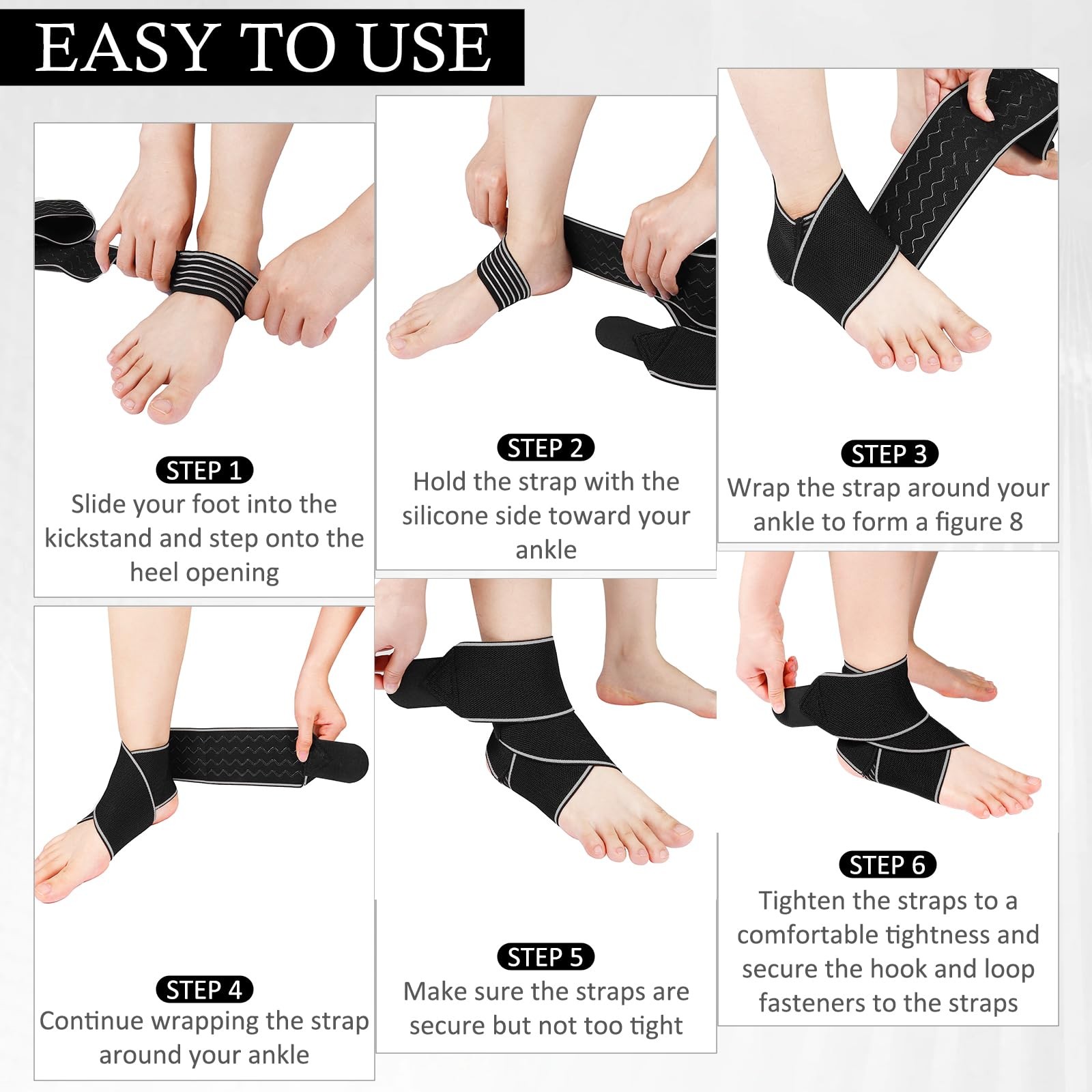 KTSAY Ankle Brace for Sprained Ankle, Support Women & Men, Gray