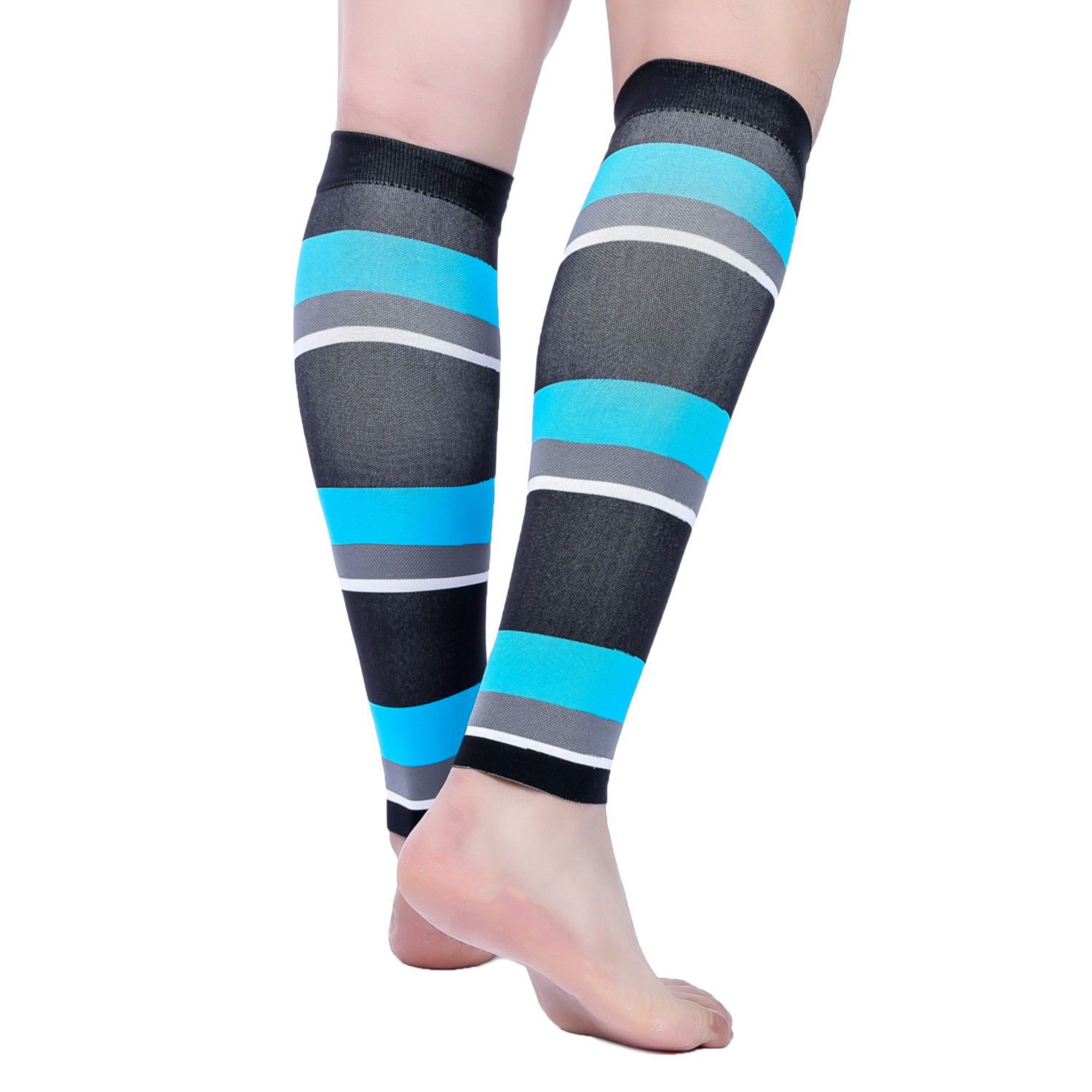 Doc Miller Calf Compression Sleeve 1Pair 20-30mmHg Varicose Vein BLK/BLU/GRY/WHT