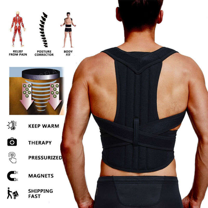 Men / Women Adjustable Posture Corrector Back Support Shoulder Back Brace Belt