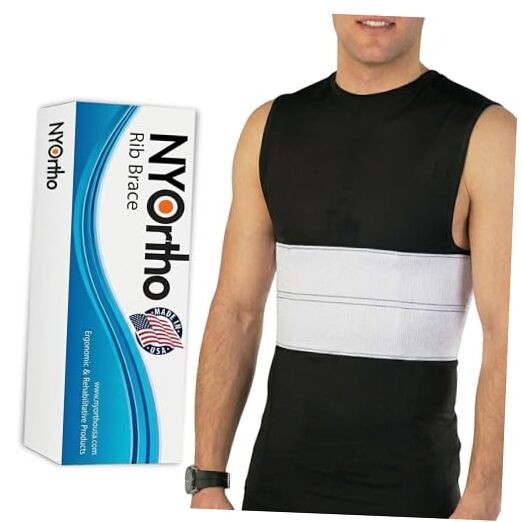Rib Brace – Plush Chest Brace For Men – Fits 30″- 30-45 Inch (Pack of 1) Male