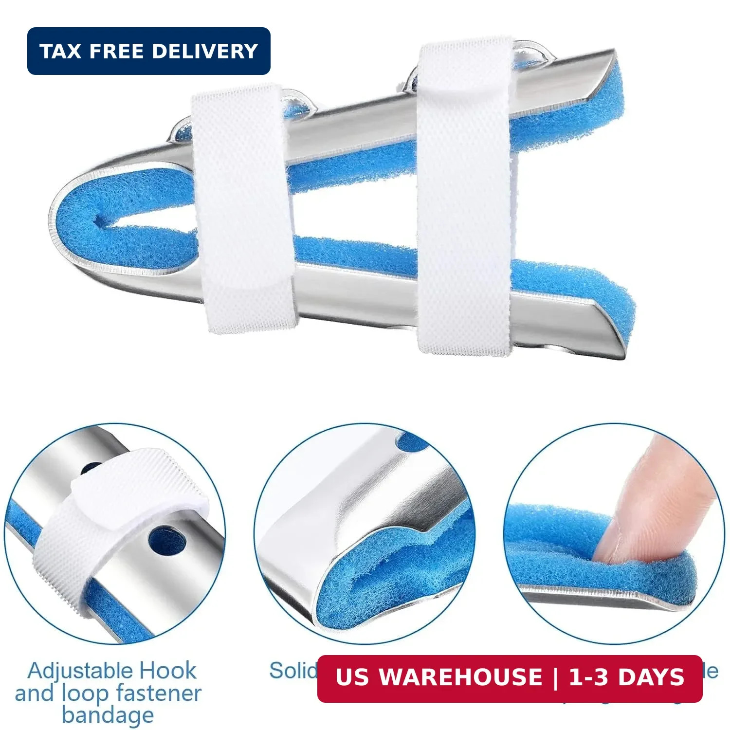 10 Pieces Finger Splints Metal Padded Support Finger Stabilizer with Soft Foa…