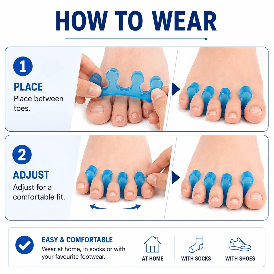 Toe Gel Separator Bunion Corrector Hammer Toe Straightener Silicone Spreader