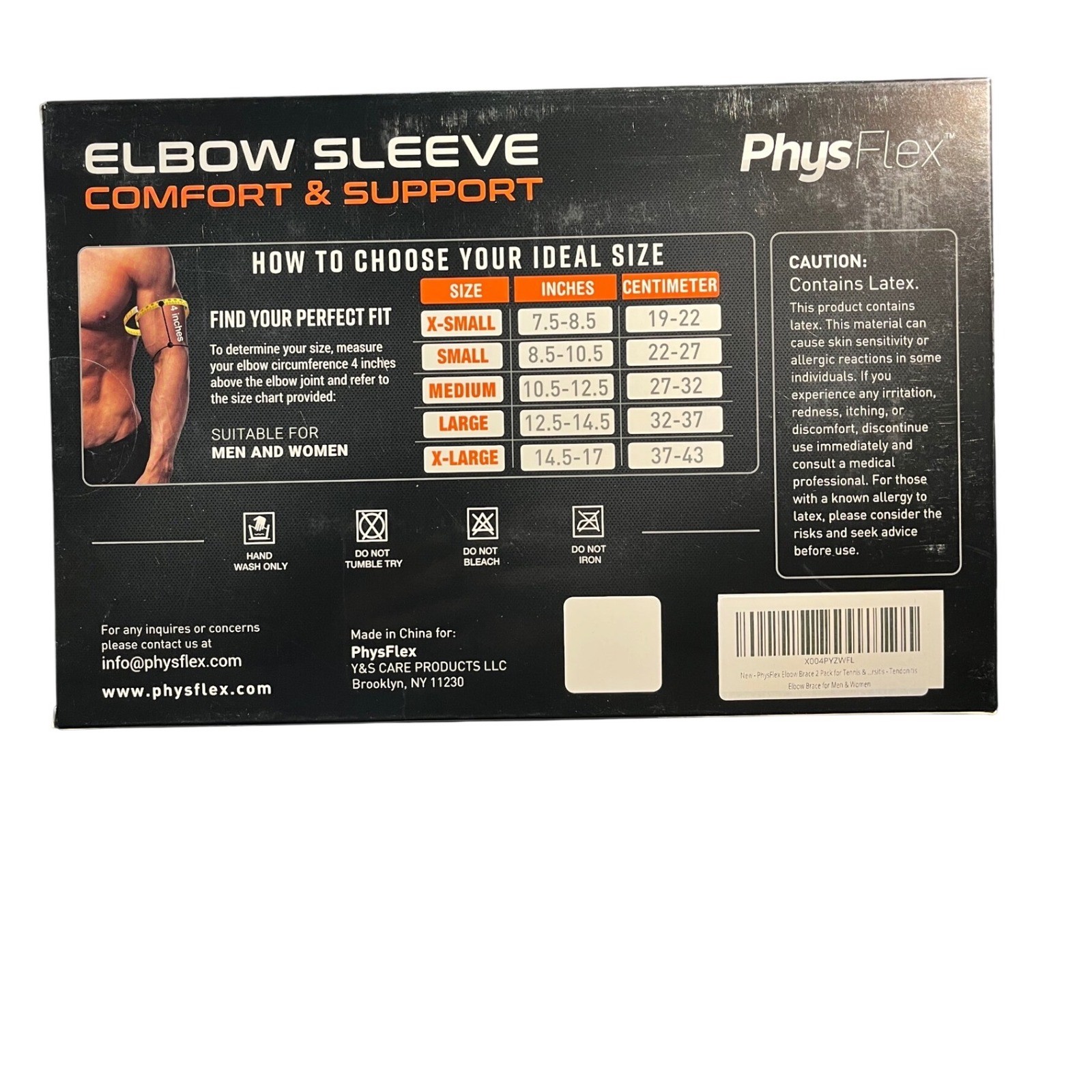 PhysFlex Elbow Sleeve Compression Brace XS Gray Tennis Elbow Support 2 Pack
