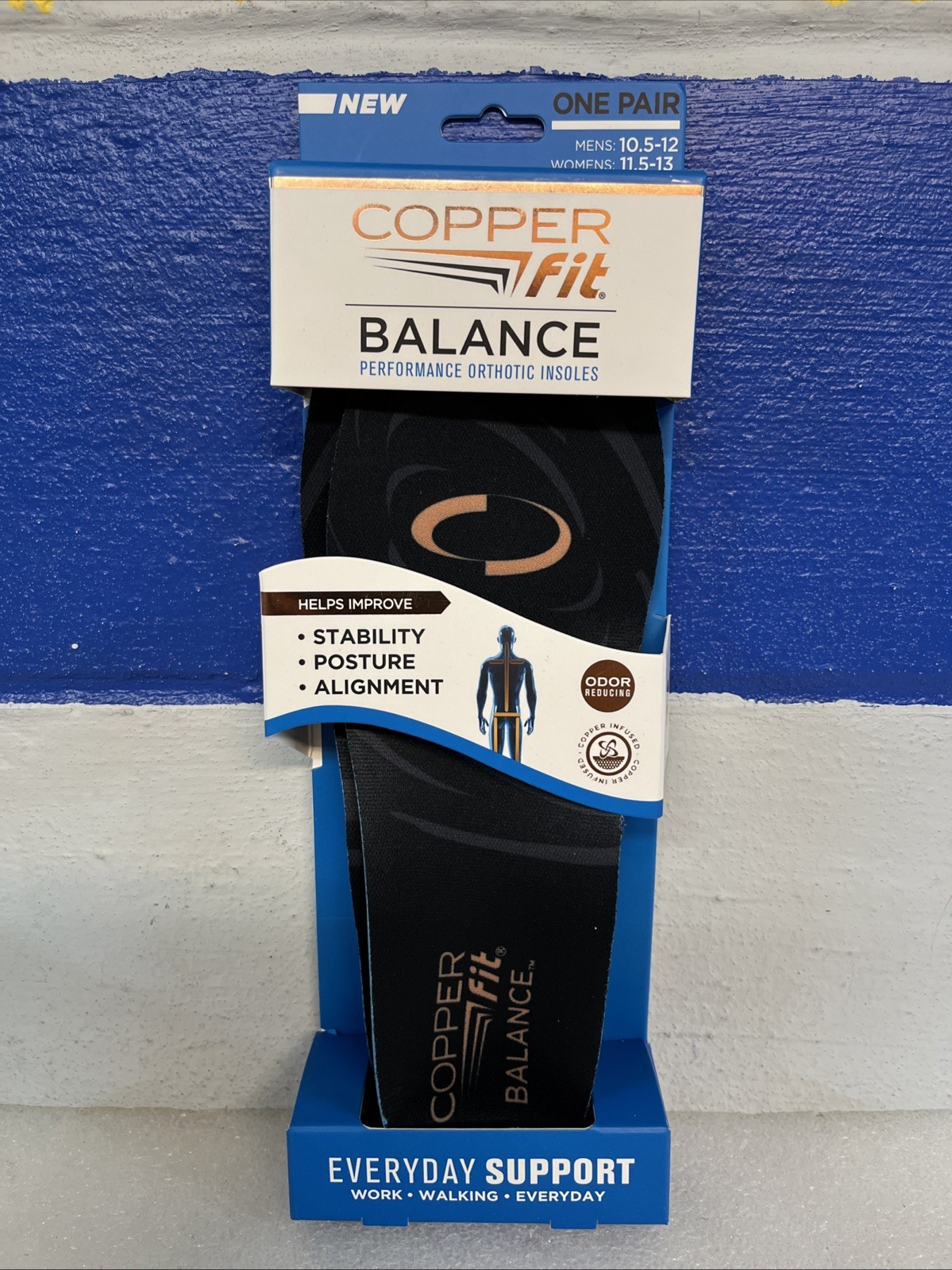 Copper Fit Balance Performance Orthotic Insole Men’s 10.5-12 Womens 11.5-13 New