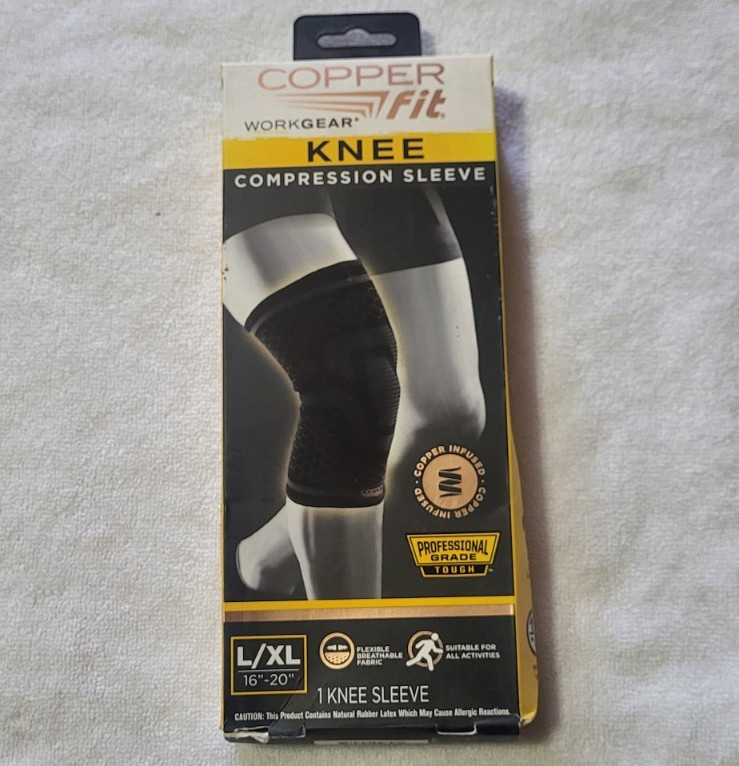 Copper Fit Work Gear Knee Compression Sleeve.Size L/XL