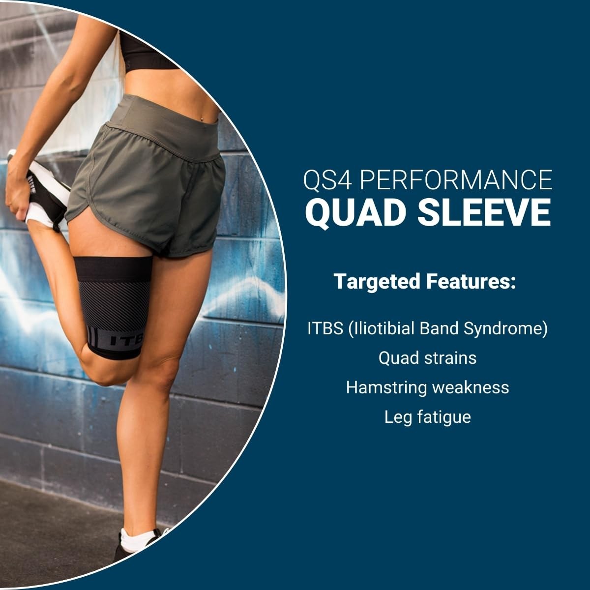 QS4 Compression Quad/Hamstring Sleeve with Iliotibial Band Brace for ITBS ham…