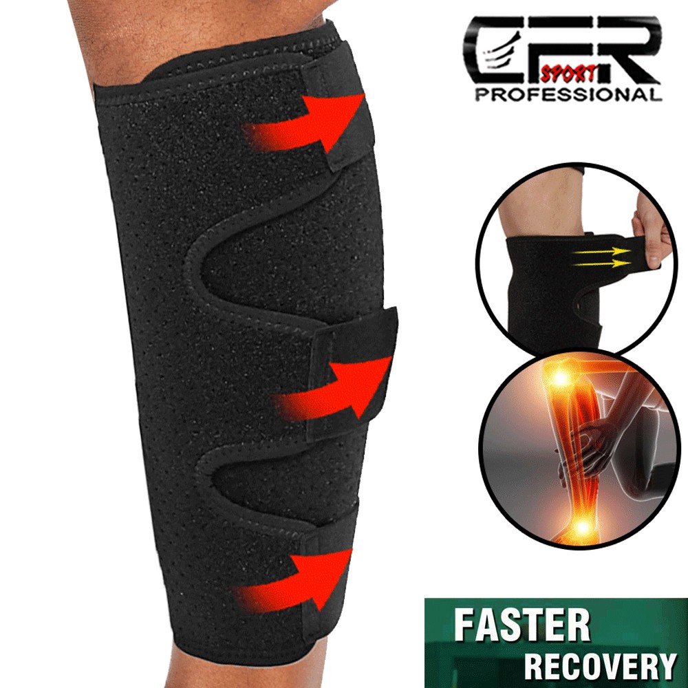 Torn Calf Muscle Brace Strain Wrap Shin Splint Relief Compression Leg Sleeves