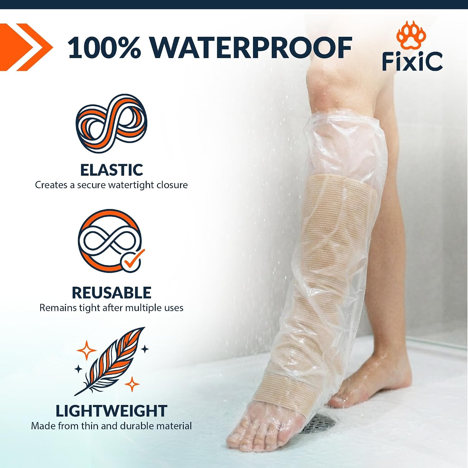 Waterproof Cast Covers for Shower Half Leg 28″ Cast Cover Bags 2PCS Waterproof