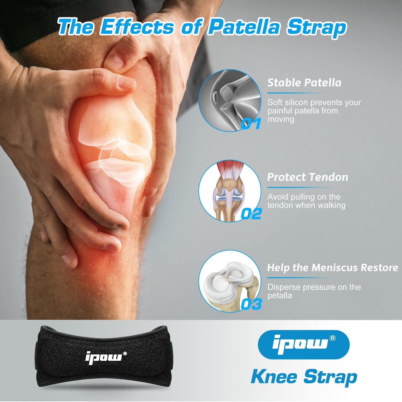 2 Pack Small Patella Stabilizer Knee Strap for Teenagers Kids, Knee Band for …