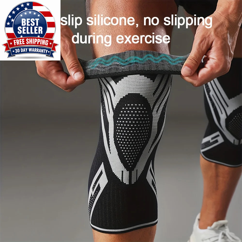 1 Pcs Compression Knee Support Sleeve Elastic Breathable Knee Pads Brace Springs
