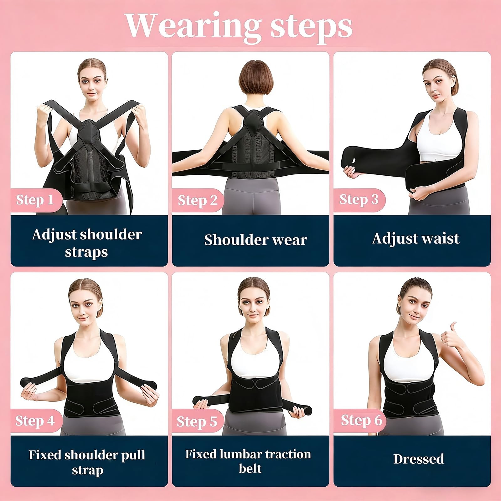 POYLKJGYT Back Brace Posture Corrector for Women and Men,Back Straightener M