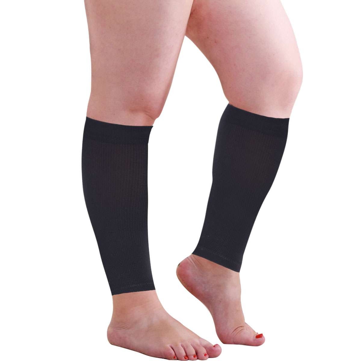 Plus Size Unisex Easy-On/Easy-Off Knee High Compression Socks 20-30mmHg 2XL-4XL