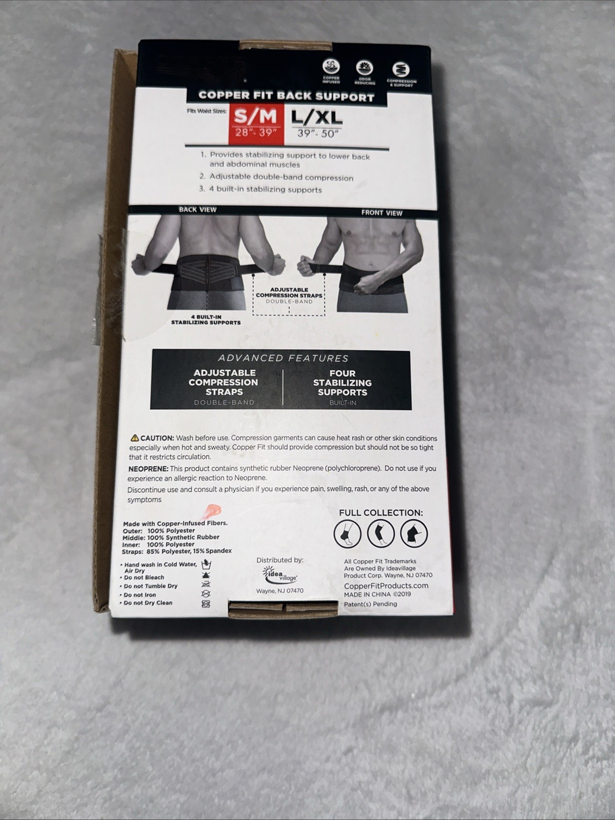 Copper Fit Back Pro Compression & Support S/M