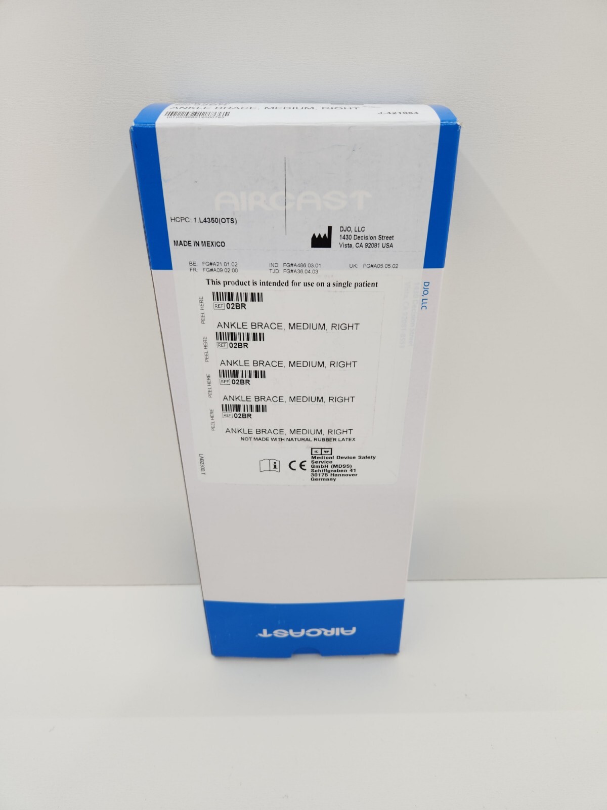 DJO Global Air-Stirrup Ankle Brace Right, Size M, 9″H – 02BR White New in Box