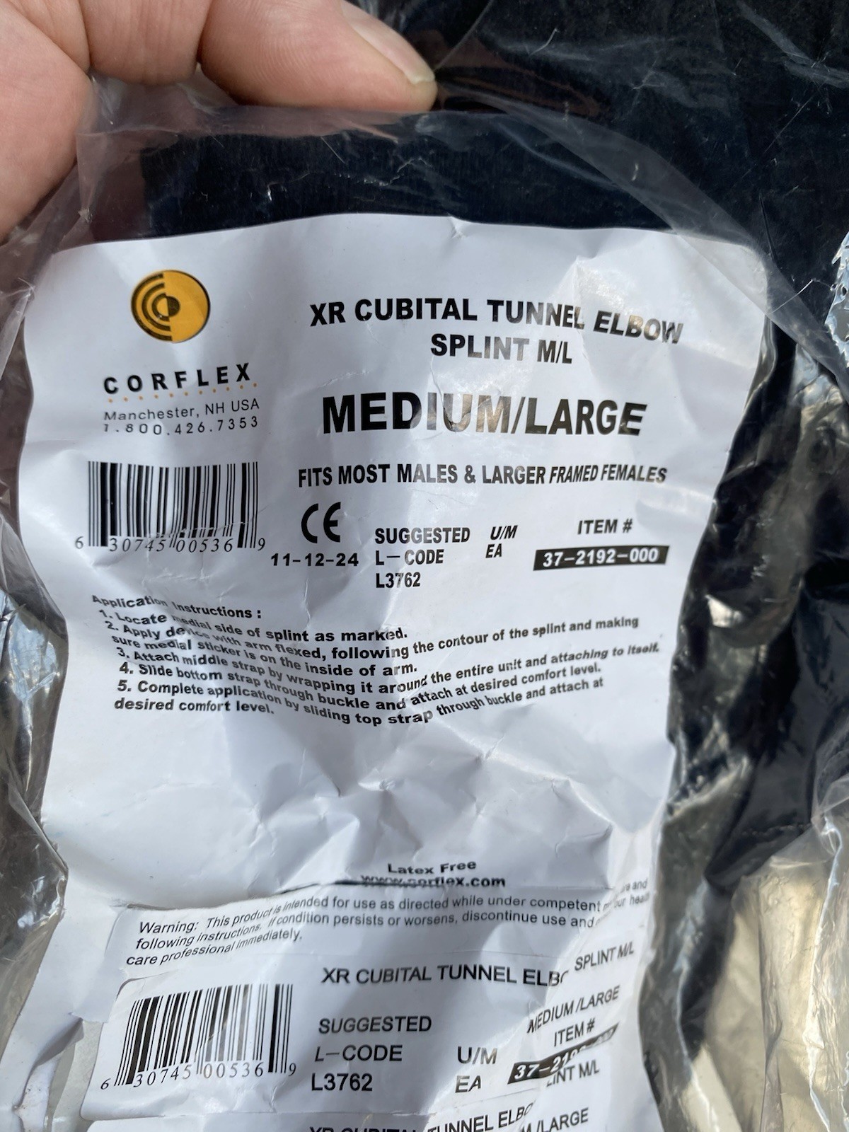 Corflex XR Cubital Tunnel Elbow Splint Medium / Large