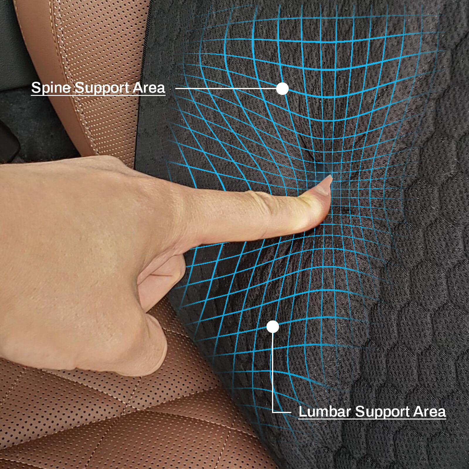 Gel Breathable Lumbar Support Cushion for Seat Back Chair Car Pillow Pain Relief