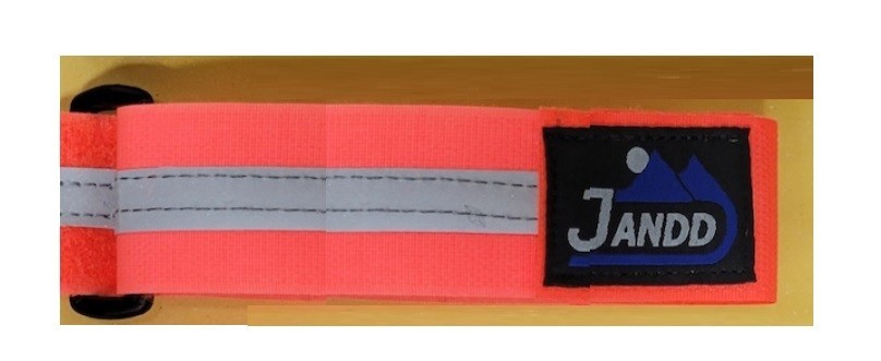 Jandd Bicycle Ankle Strap or Leg Band – Orange High Vis with Silver Reflector