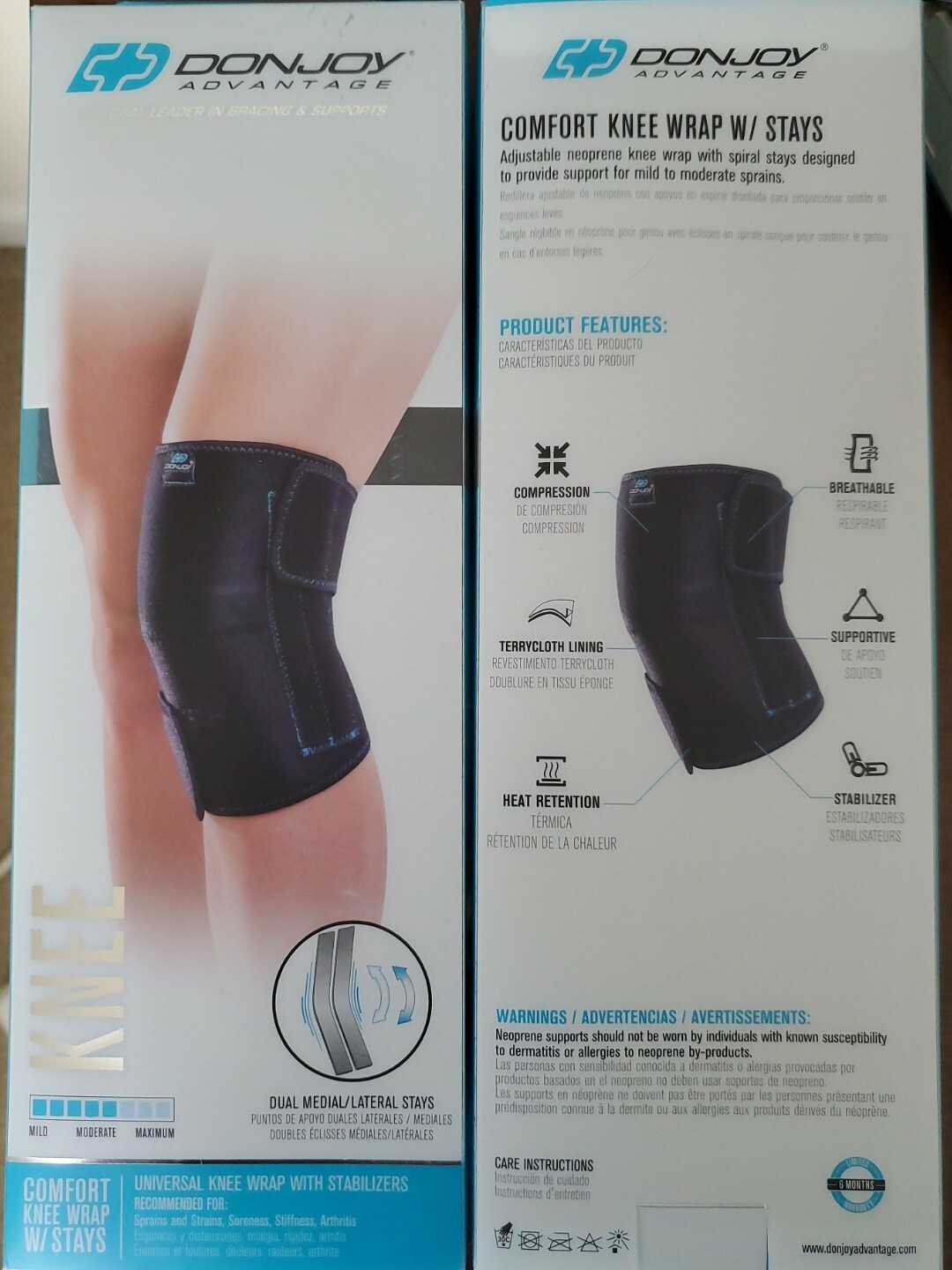DonJoy Advantage Knee Wrap W/ dual medial latera Stays comfort moderate