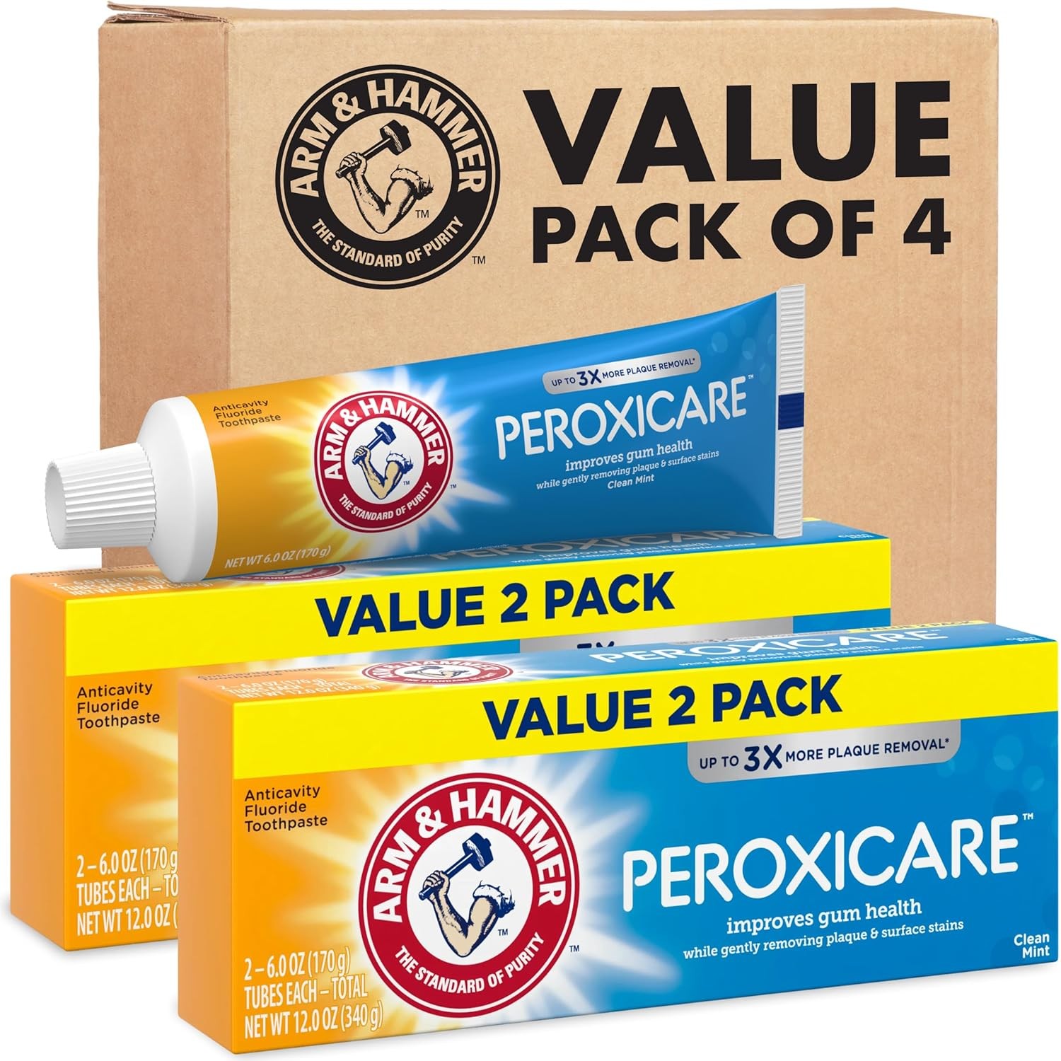 ARM & Hammer Peroxicare Toothpaste for Gum Health, Baking Soda Toothpaste, Clean