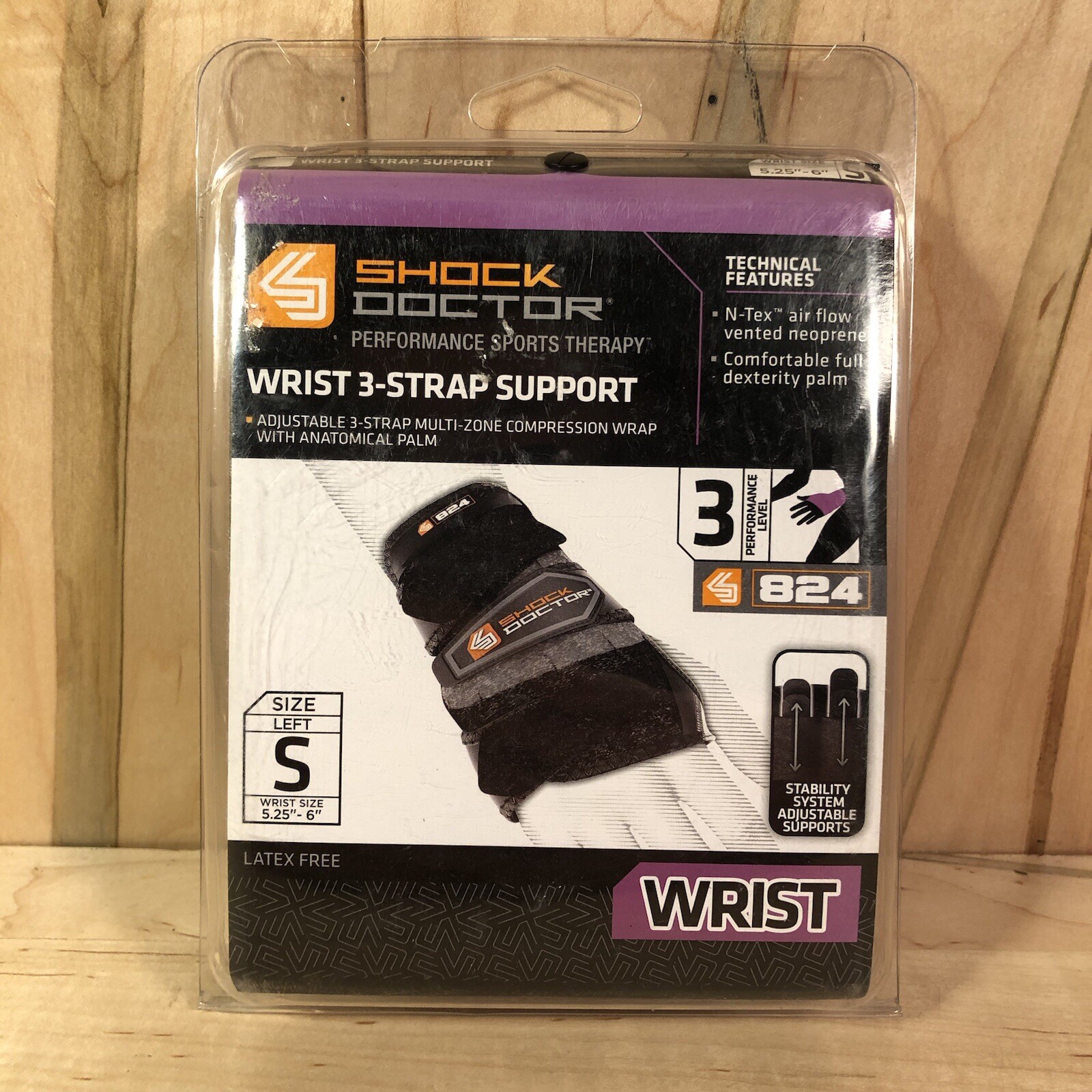 Shock Doctor Wrist 3-Strap Support – Performance Level 3: Left Size S – 824