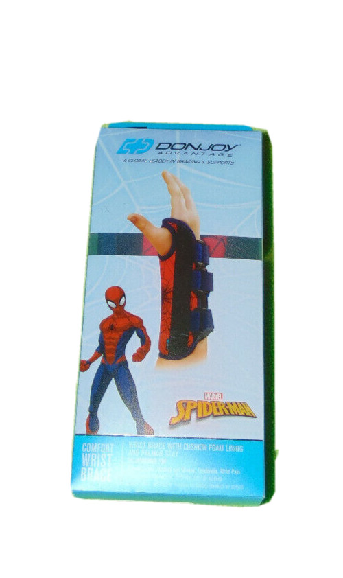 Donjoy Spiderman Youth Left Wrist Brace Kids Adjustable Marvel New Open Box