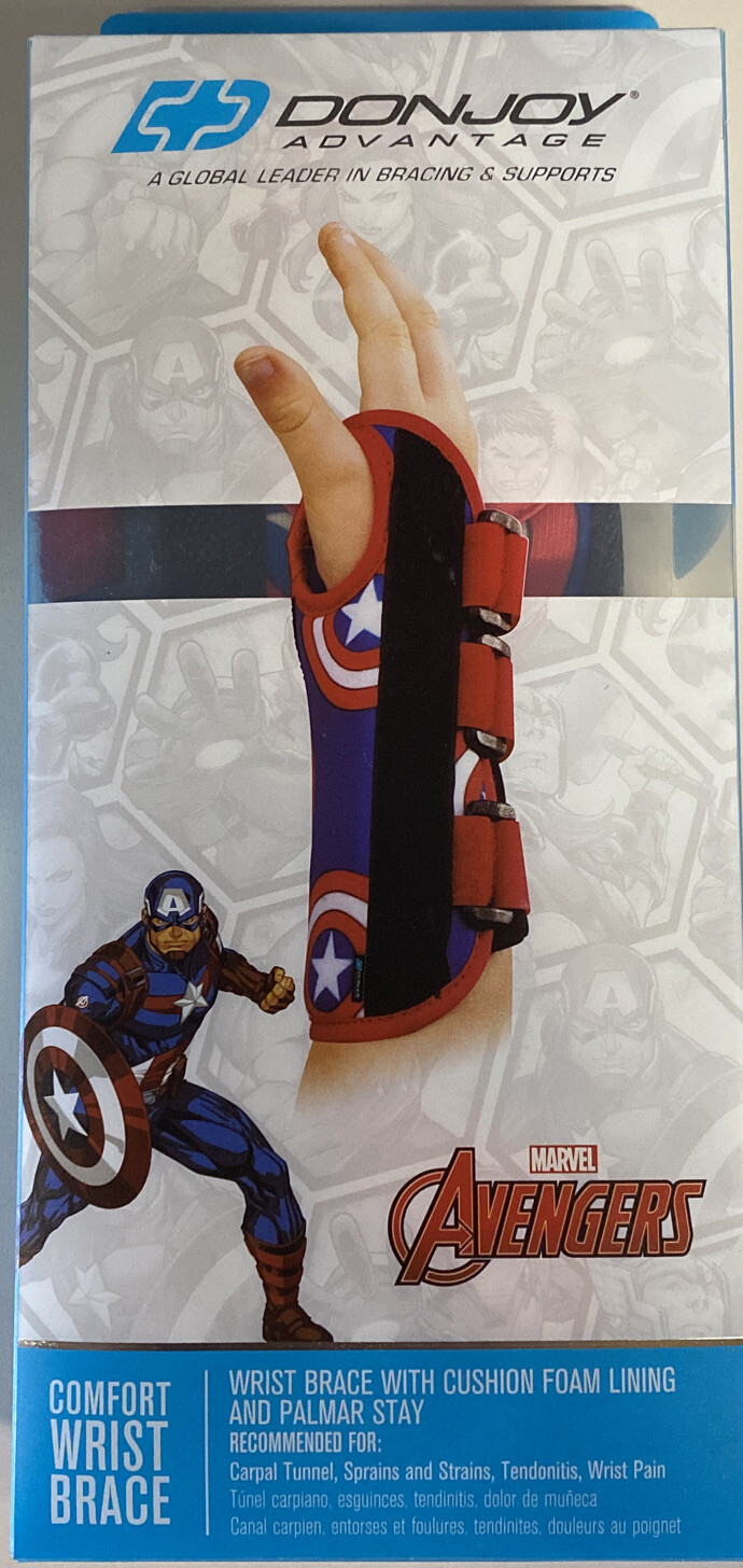 Marvel DONJOY Kids Captain America ADVANTAGE COMFORT WRIST BRACE -Left
