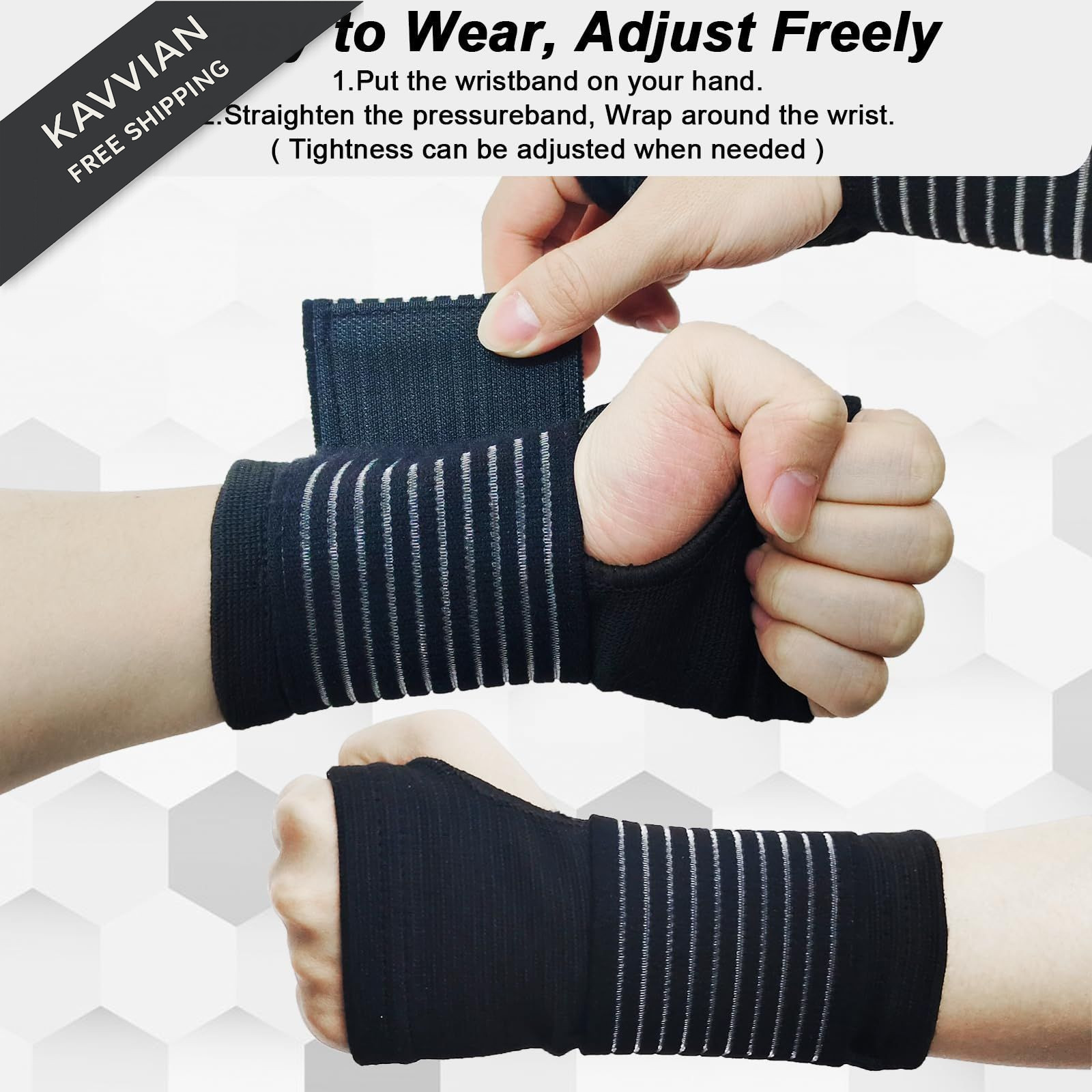 WOXVM 2 Pack Wrist Brace, Compression Support Splint for Women Men,…