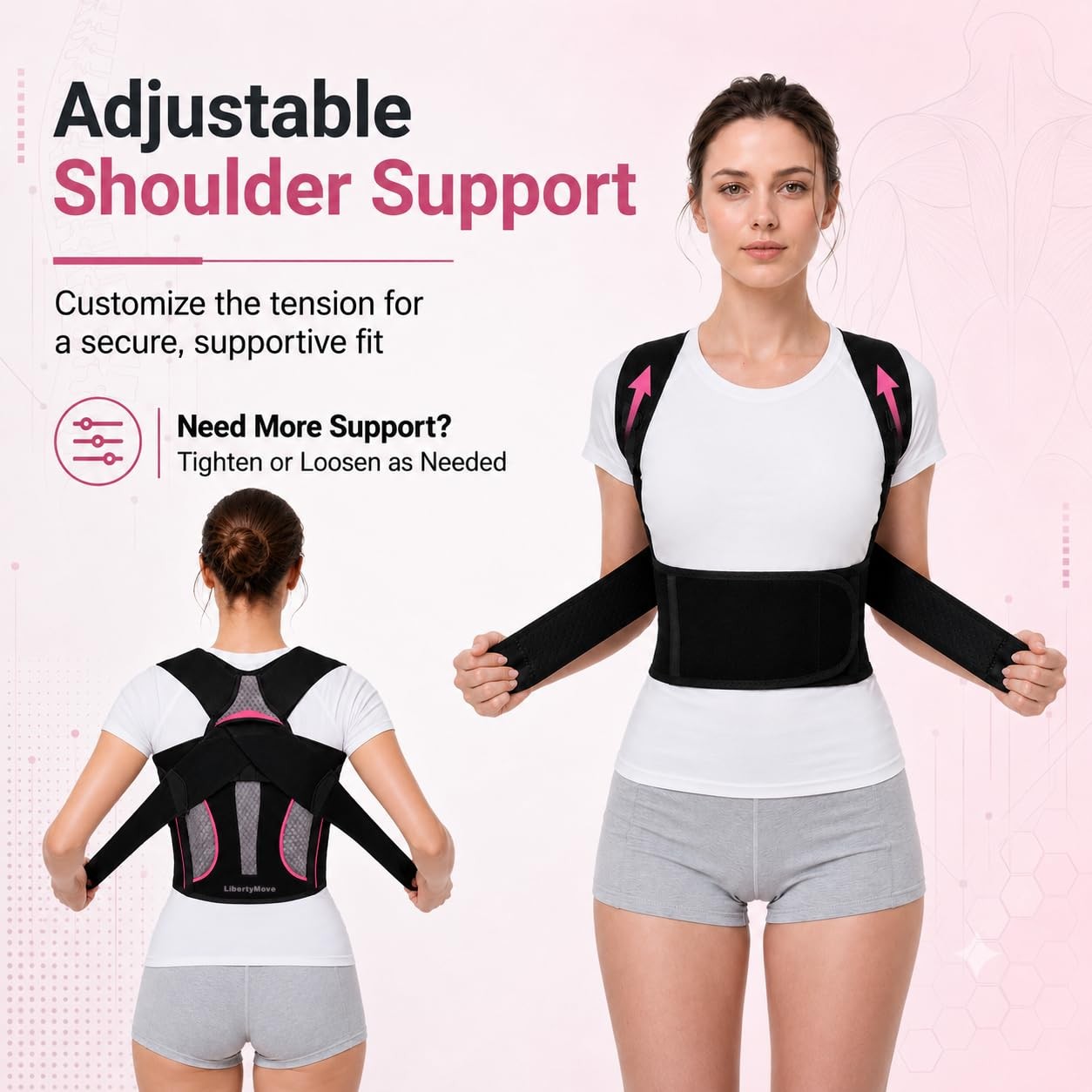 Posture Corrector for Women, Adjustable Upper Back Brace with Wide Shoulder S…