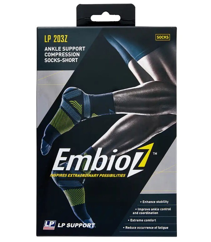 LP Compression Ankle Support Socks Blue/White Extra-Large (XL) 1 Pr. EMBIOZ 203Z