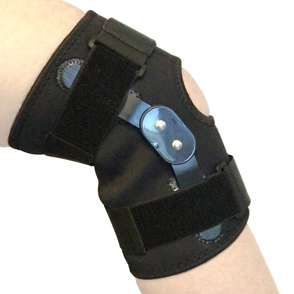 Hinged Knee Brace Adjustable Wraparound Open Patella Support Neoprene (Large)