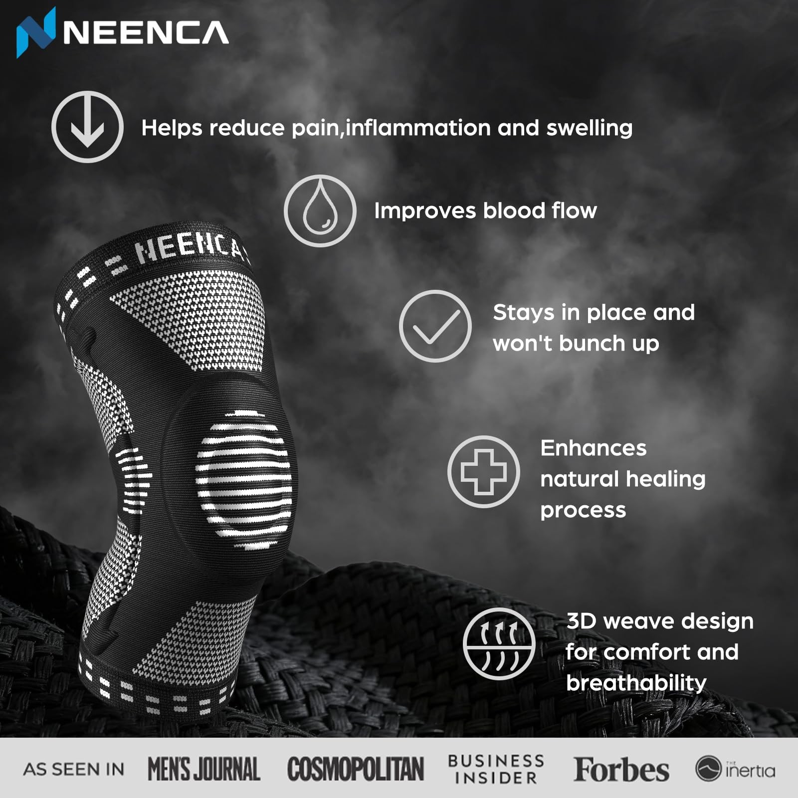 Professional Knee Brace, Compression Knee Support with Patella Gel Pad & Side…