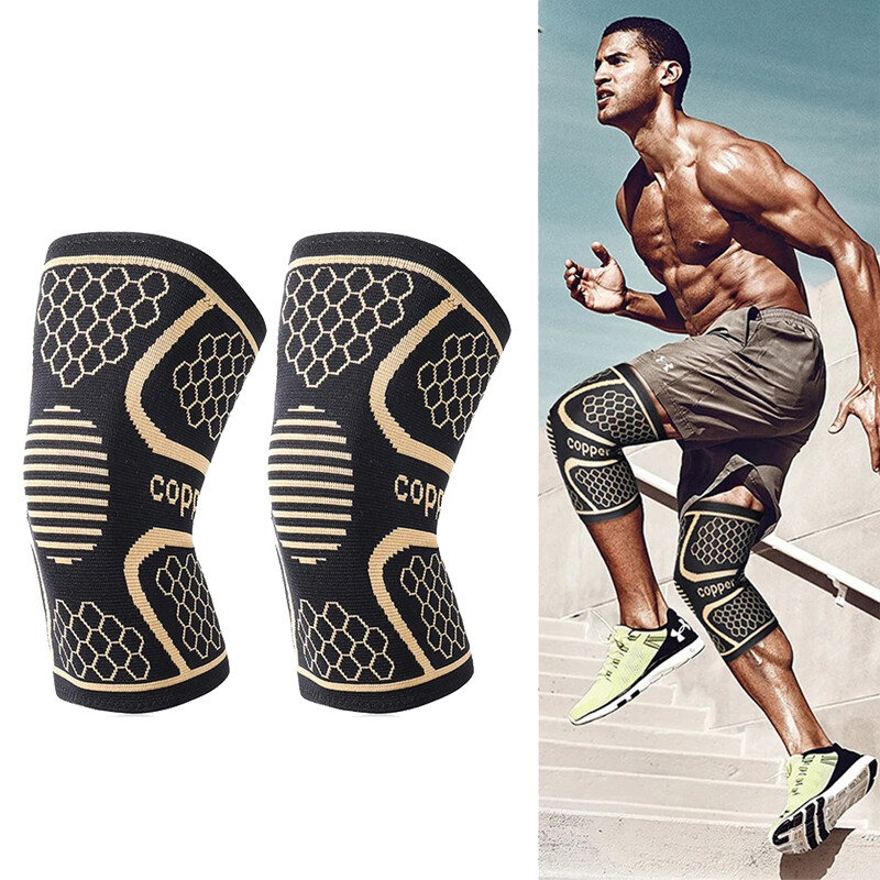 Men Women Copper Knee Brace Sleeve Compression Sports Knee Pain Relief Protector
