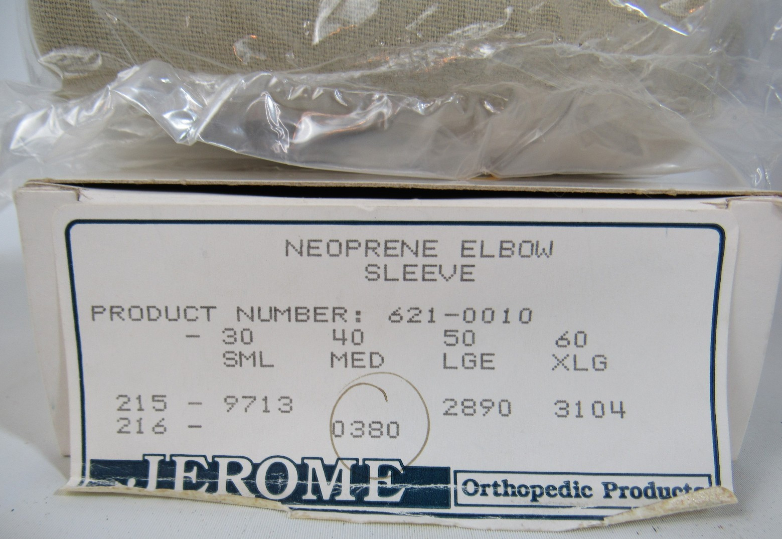Jerome Orthopedic Products Neoprene Elbow Sleeve w Strap, Beige, Size Medium