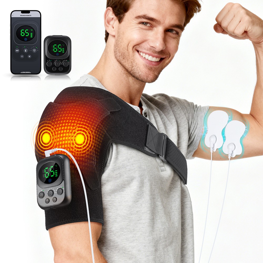 Detachable 3 Modes Heating Vibrating Shoulder Massager Joint Brace App Control