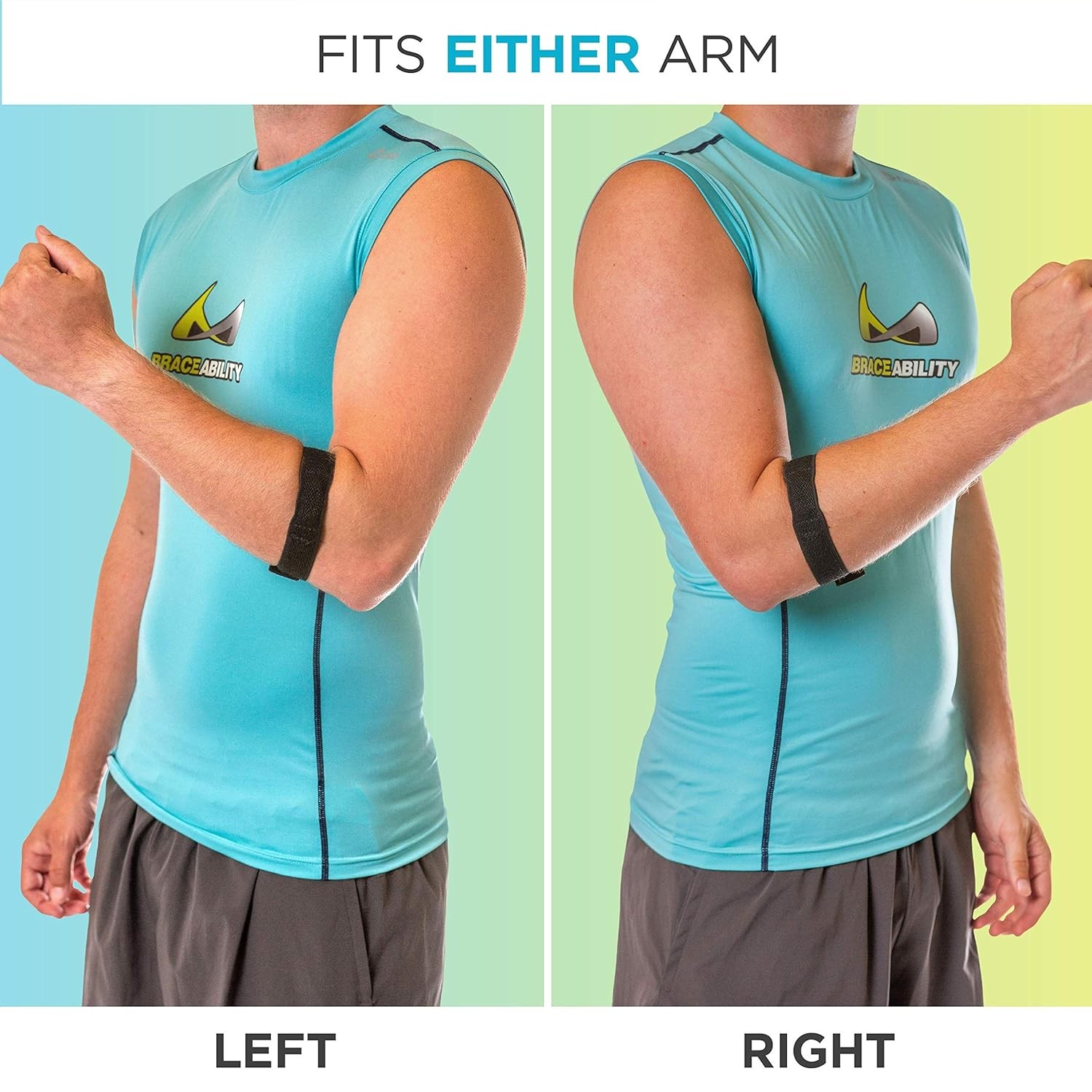 BraceAbility Epicondylitis Brace | Elbow Strap for Medial/Lateral One Size