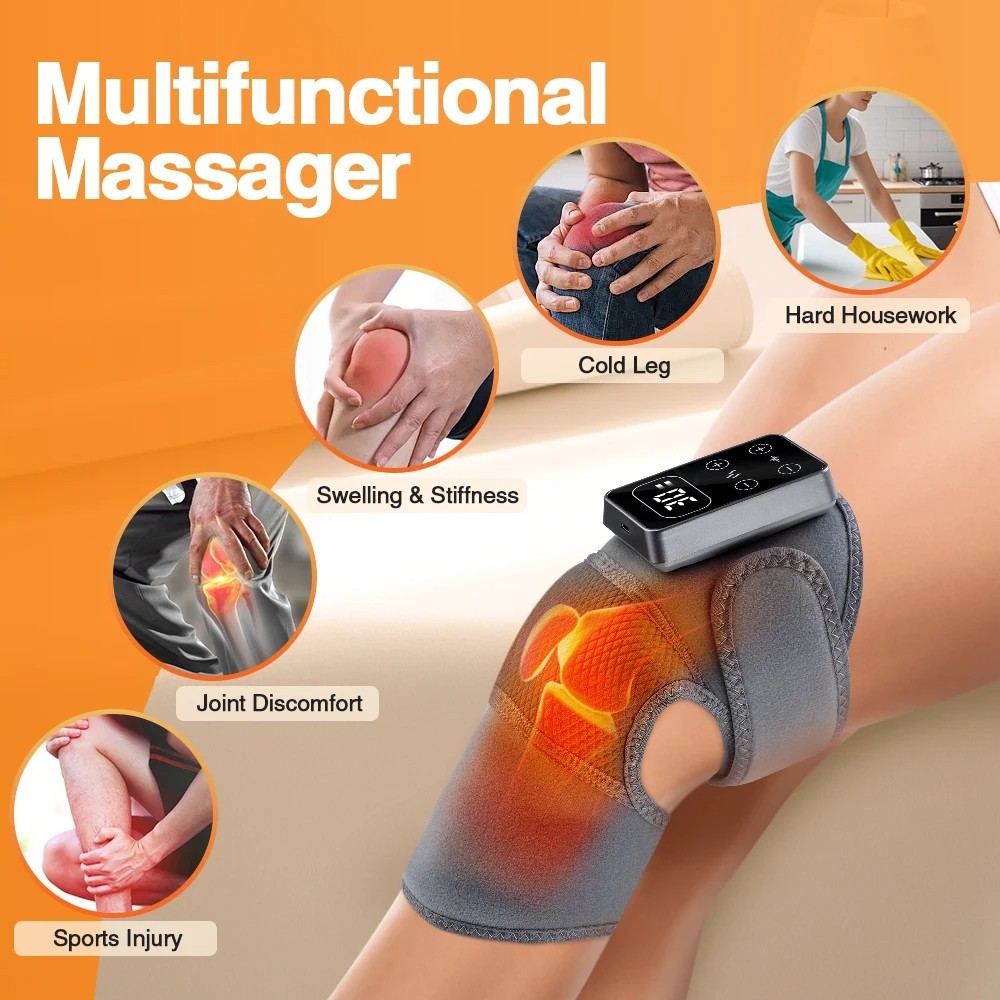 Masajeador de Rodilla Eléctrico Inalámbrico Calor Infrarrojo Vibración Artritis
