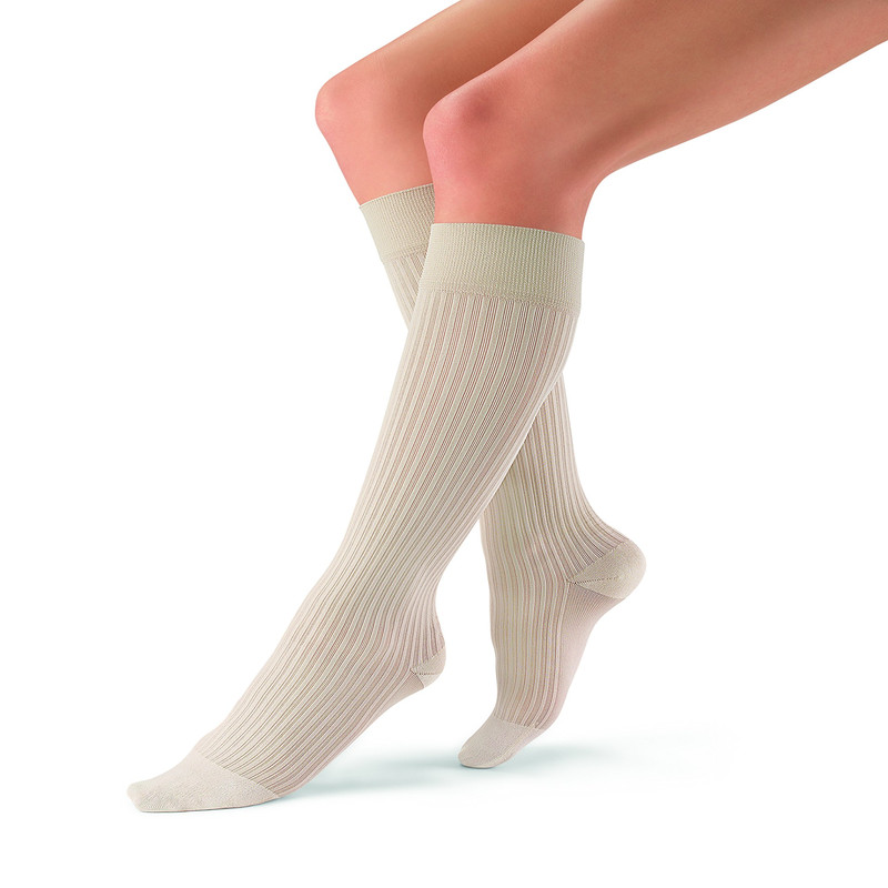 Jobst 120236 Sosoft Compression Sock Ribbed Knee High 20-30Mmhg Sand X-Large