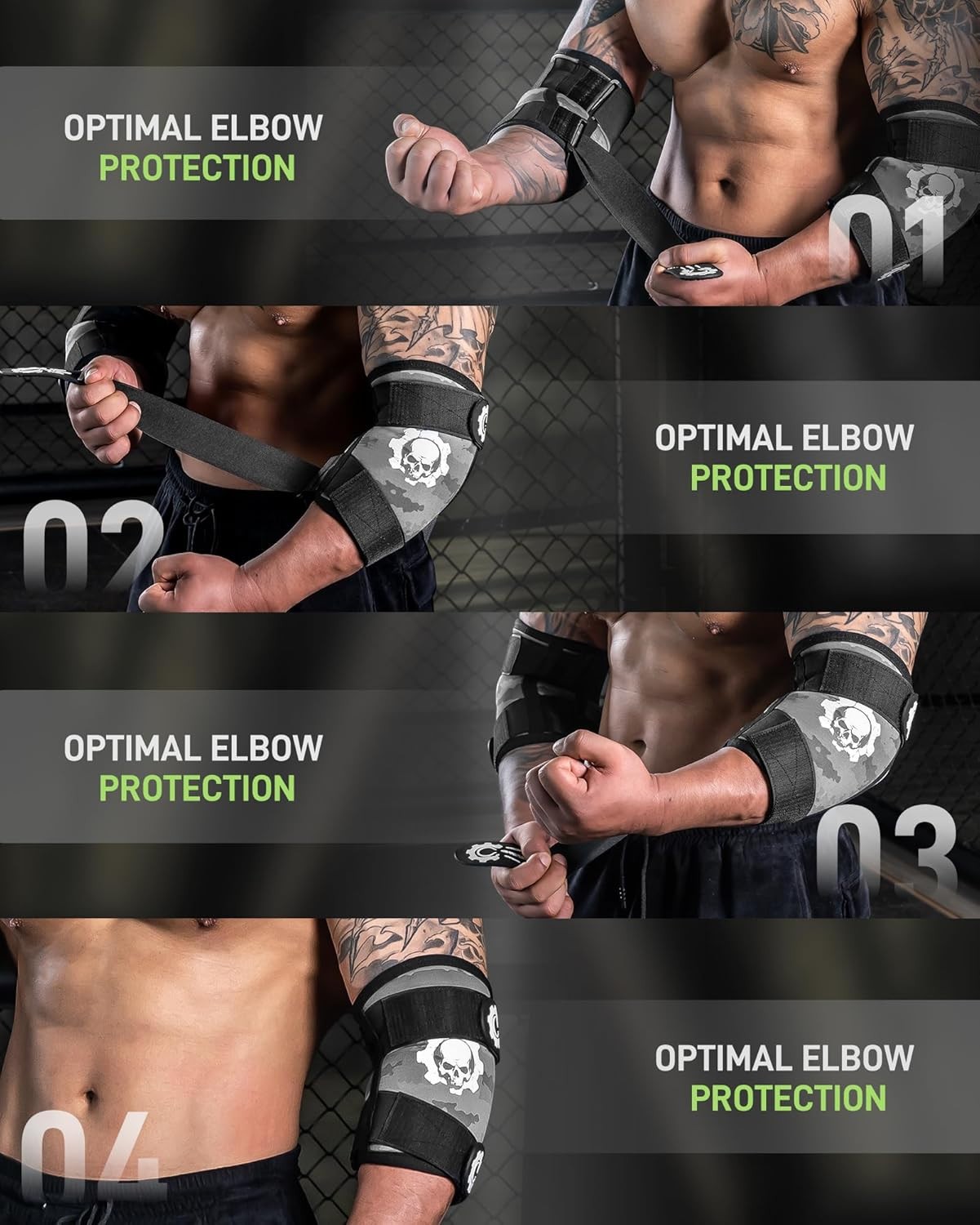 MANUEKLEAR 5mm Neoprene Weight Lifting Elbow Sleeves for Men (1 Pair), L