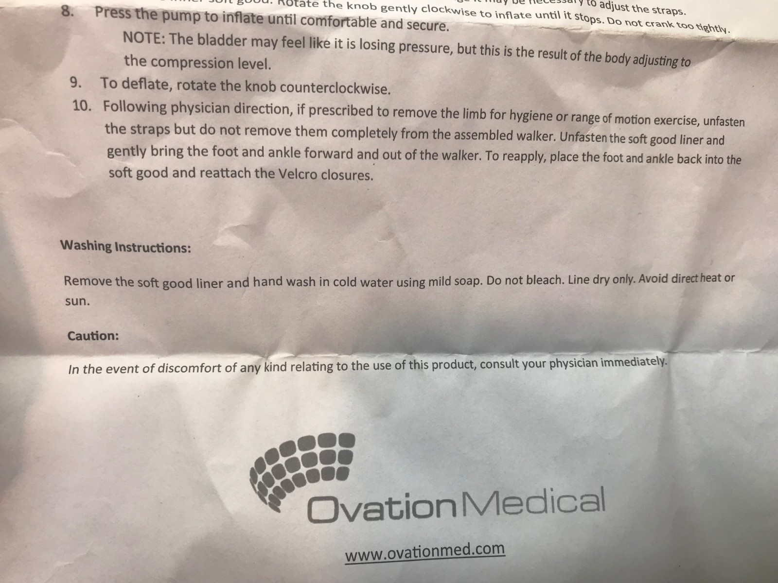 10102 Ovation Medical Pneumatic Shockpod Short Walker Brace EXTRA SMALL Black