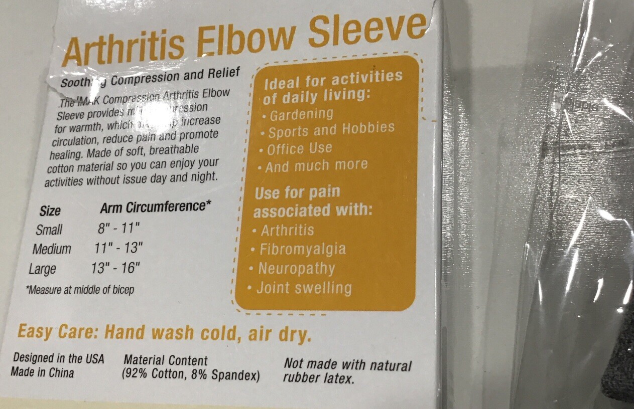IMAK Compression Arthritis Elbow Sleeve A20156 Size Medium