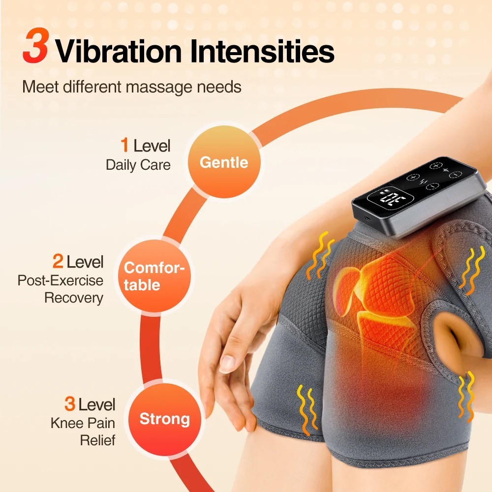 Masajeador de Rodilla Eléctrico Inalámbrico Calor Infrarrojo Vibración Artritis