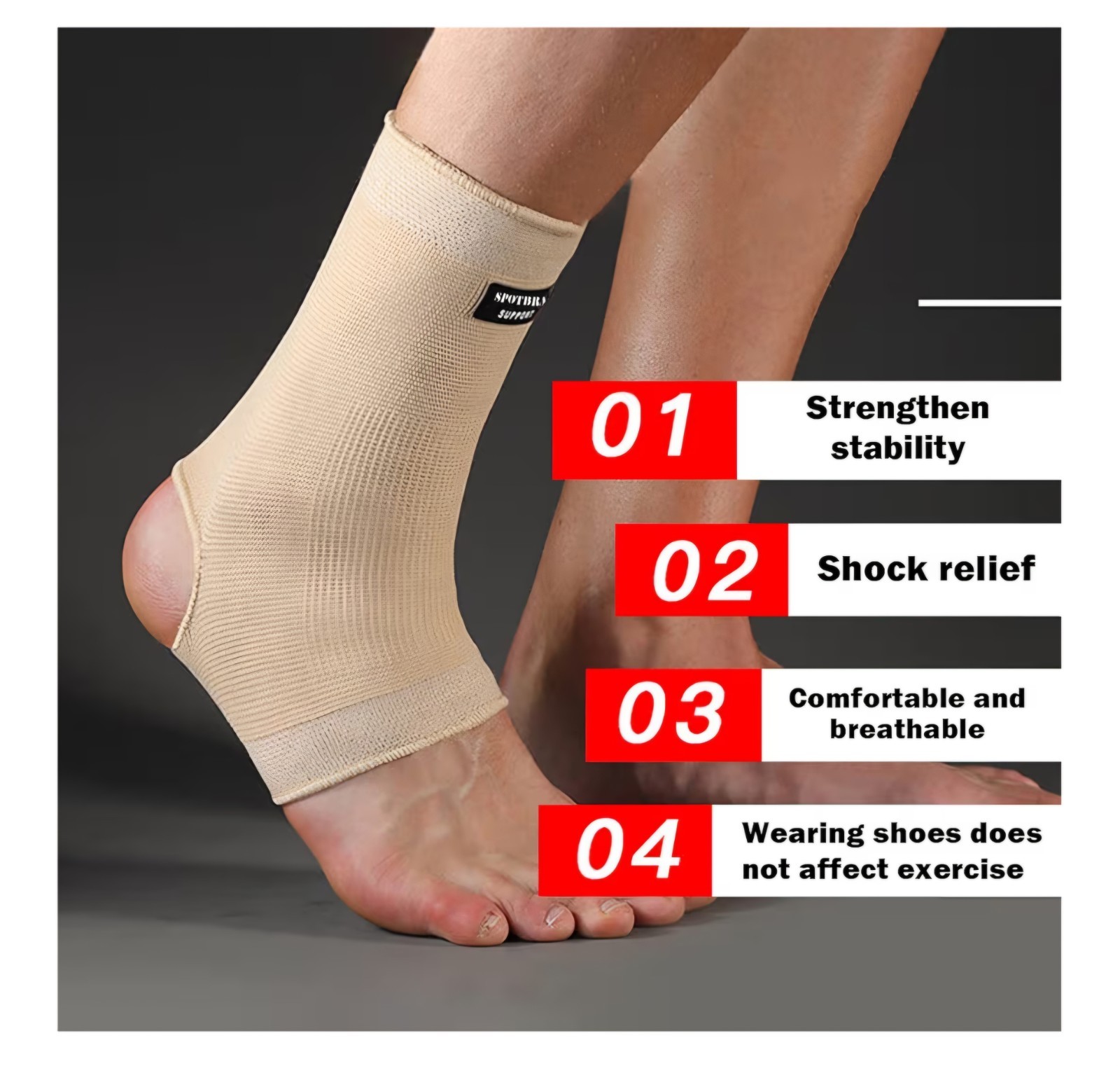 SPOTBRACE Ankle Brace Compression Sleeve(2 PACK),Breathable Ankle Support L/XL