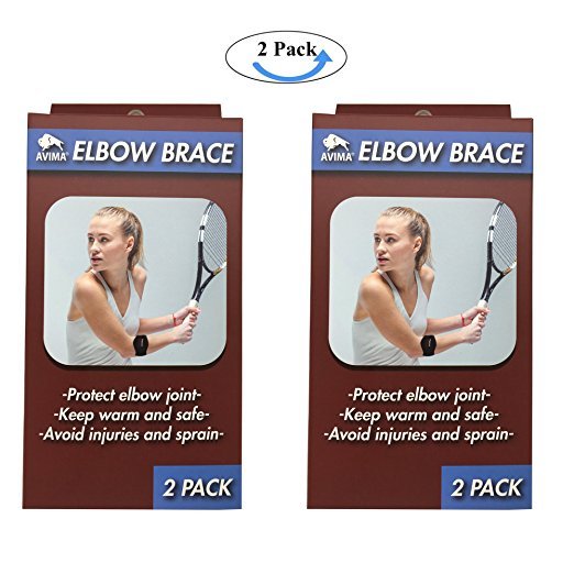 AVIMA BEST Tennis Elbow Brace Strap Tendonitis Golfers Relief Support – 2 Pack