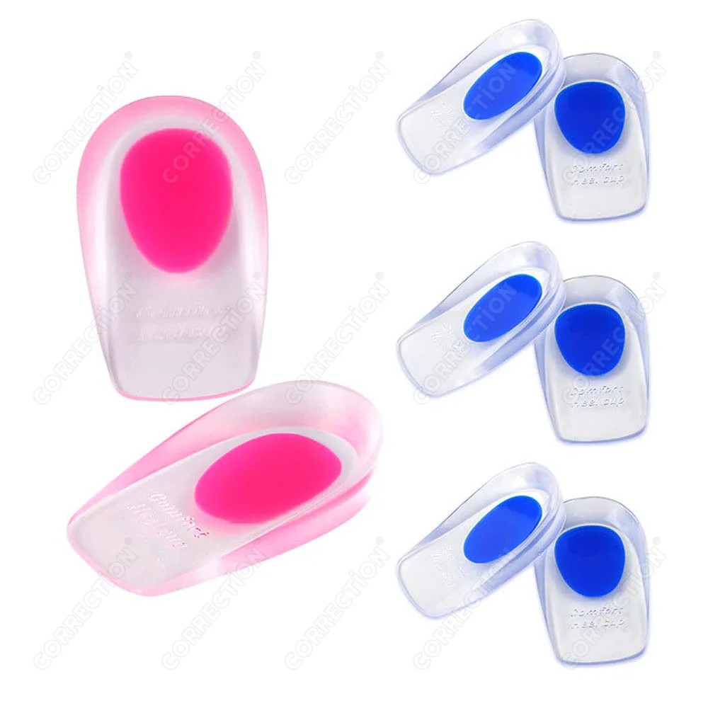 Soft Silicone Gel Insoles for Heel Spurs Pain Foot Cushion Foot Massa