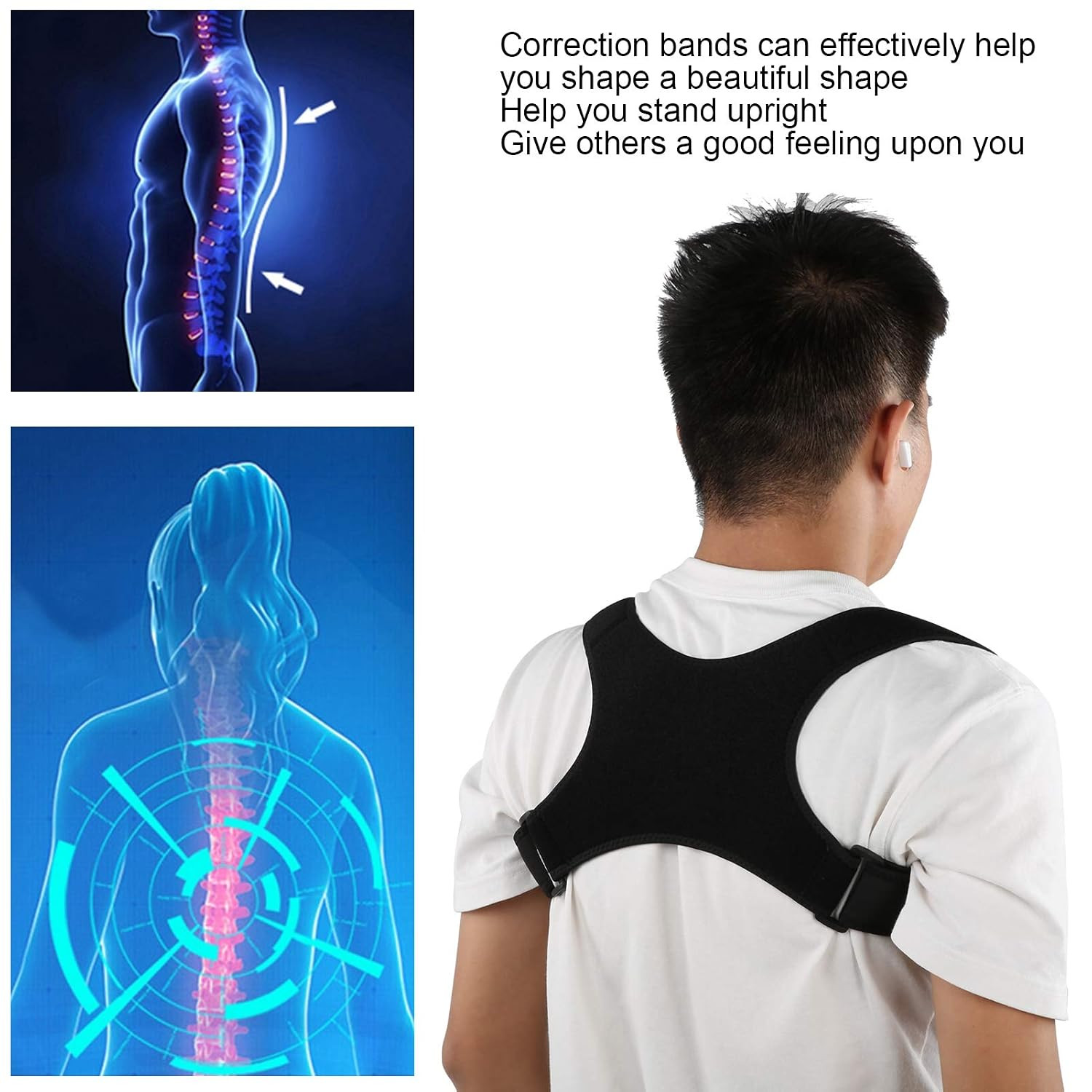 Adjustable Upper Back Posture Corrector Brace – for Men and Women