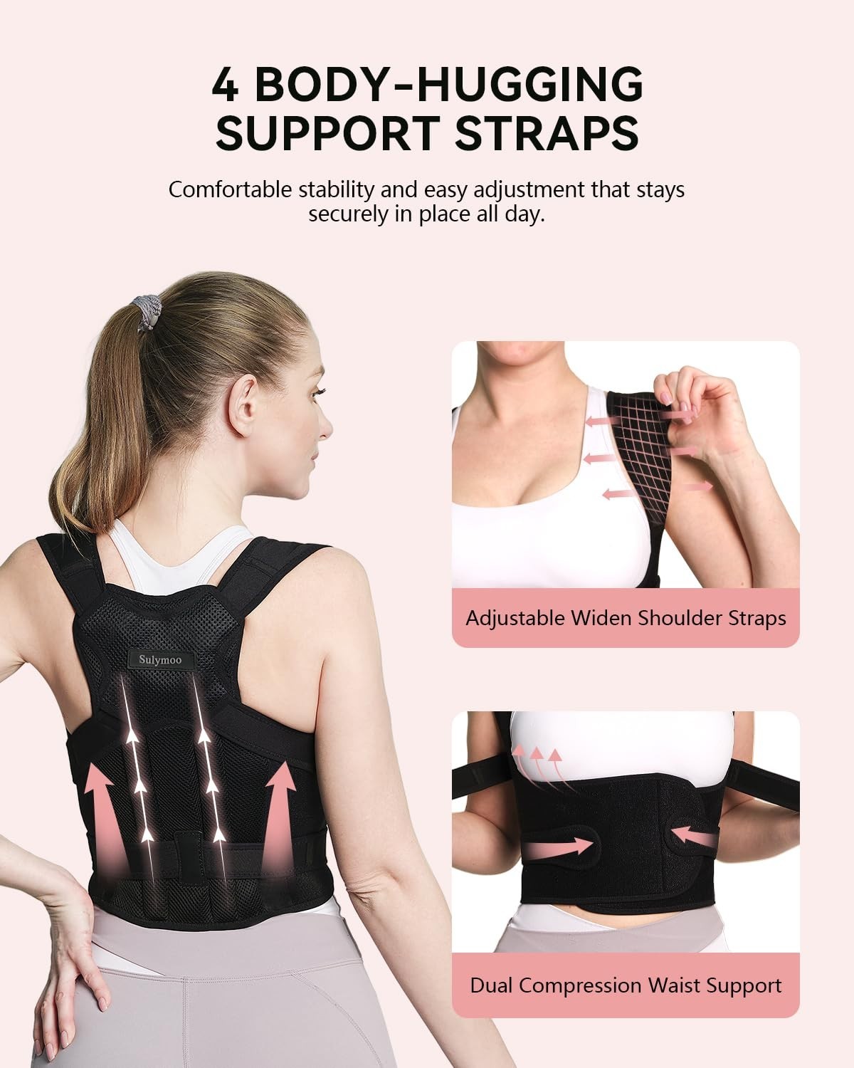 Versatile Posture Corrector with Flexible Support for Neck and Back Pain Relief