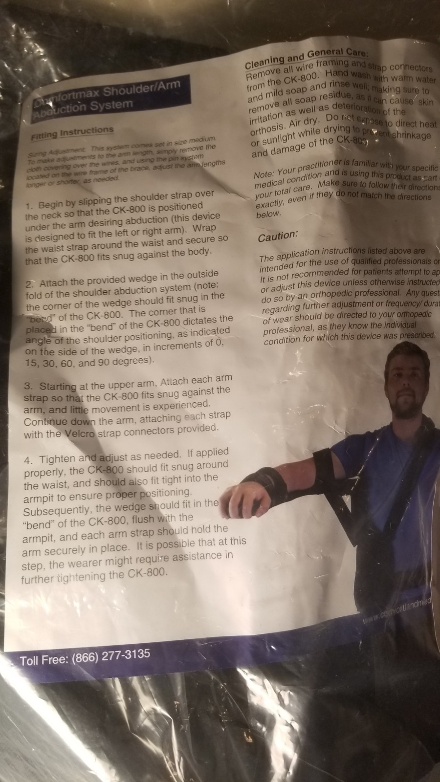 Comfortland Sling Cast Right Shoulder Arm Abduction Brace BRAND NEW Free Ship